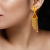 22k Triangle shaped gold earrings with beautiful tassle