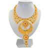 Beautiful 22K Gold Necklace With Floral Kolka Work In Meenakari Style