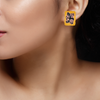 Uniquely Designed Rectangle Shape 22K Gold Earrings