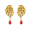 Gorgeous 22K Meenakari Peacock Gold Earrings