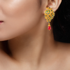 Gorgeous 22K Meenakari Peacock Gold Earrings