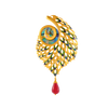 Exquisite 22K Gold Peacock Pendant with Meenakari Work