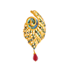 Exquisite 22K Gold Peacock Pendant with Meenakari Work