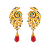 Elegant Peacock Shape 22k Gold Jewellery Set With A Red Stone 