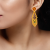 22K Gold Drop Earring with Meenakari Floral Work