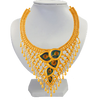 Exquisite 22K Gold Necklace Adorned With Colourful Peacock Feathers