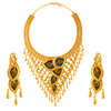 22K Gold Jewellery Set embellished with peacock feather design