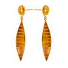 Unique boat shape 22K Gold Drop Earrings In Meenakari Style