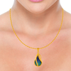 Uniquely designed 22K Gold Pendant with Blue & Green detailing