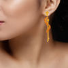 An exquisite pair of 22k gold earrings with a twirling design