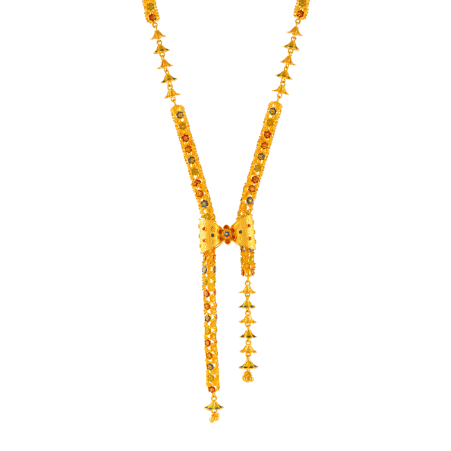 Stunning 22K Gold Tie Chain with Meenakari Detailing