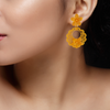 22K Gold earrings with floral design and intricate craftsmanship