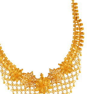 22K Trendy Gold Necklace Design