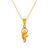 22K gold pendant with a swirling leaf design 