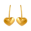 22K gold earrings with heart drop 