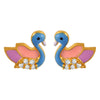 22K gold earrings with colourful duck motifs and stone detailing 