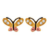 22K gold earrings with stone-embedded butterflies 