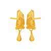 22KT (916) Yellow Gold Stud Earrings With Artistic Floral Motifs