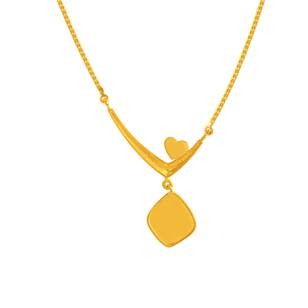 22K Wedding Special Gold Pendant Design For Ladies