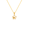 22K Star With Heart Gold Pendant From Amazea Collection