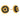 22KT (916) Yellow Gold Bold Black Bead Thushi Stud Earrings