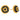 22KT (916) Yellow Gold Bold Black Bead Thushi Stud Earrings