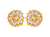 22K Beautiful Pearl Tushi Gold Stud Earrings