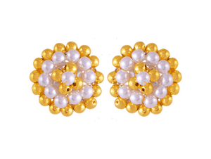 22k Beautiful Pearl Tushi Gold Stud Earrings