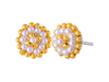 22K Beautiful Pearl Tushi Gold Stud Earrings