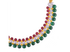 22K Intricate Pearl Gold Tushi Necklace with Red & Green Beads