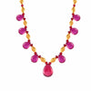 Unique Designer 22k Gold Necklace with Pink Accents from PC Chandra Tushi Collection