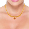 Best Magnificient 22k Gold ethereal Necklace with Red Stone from PC Chandra Tushi Collection