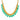 22KT (916) Yellow Gold Green Enamel Teardrop Design Thusi Necklace