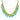 22KT (916) Yellow Gold Green Enamel Teardrop Design Thusi Necklace