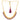 22KT (916) Yellow Gold Maroon Circular Enamel Drops Thusi Necklace
