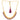 22KT (916) Yellow Gold Maroon Circular Enamel Drops Thusi Necklace