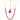 22KT (916) Yellow Gold Red Square Beads Traditional Thusi Necklace
