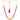 22KT (916) Yellow Gold Red Beaded Traditional Style Thusi Necklace