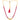 22KT (916) Yellow Gold Red Beaded Traditional Style Thusi Necklace