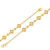 22K gold bracelet with a string of clover-inspired motifs 