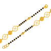 22K gold bracelet with clover motifs and beads 