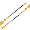 22K gold bracelet with beads and tapering cylindrical-shaped motif having geometric patterns 