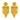 22k Gold Drop Earrings With Flower & Square Geometric Style
