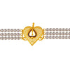 22K Gold Necklace Choker With Heart Pendant And Pearl Chain