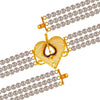 22K Gold Necklace Choker With Heart Pendant And Pearl Chain