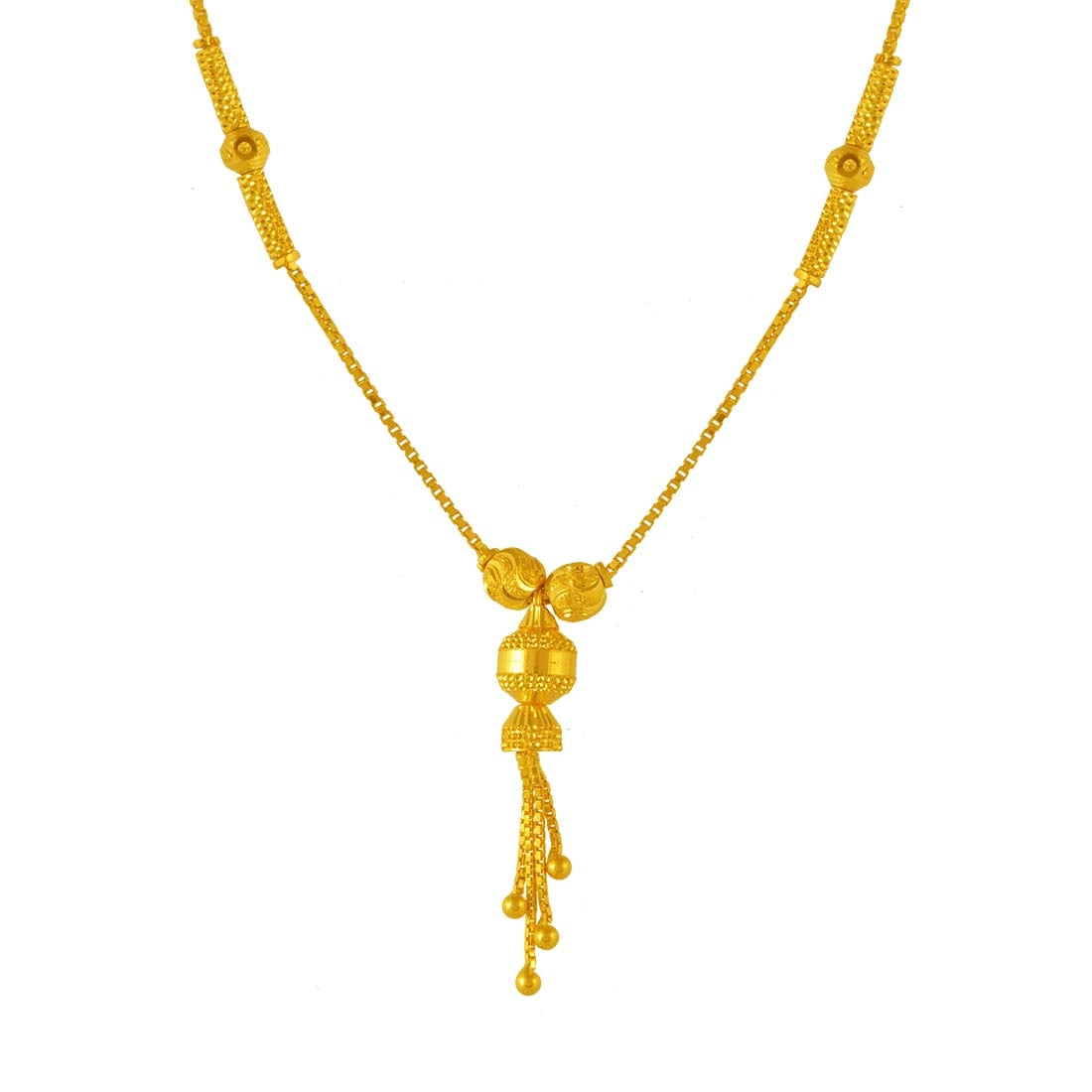 Elegant 22k Gold Indian Pendant Necklace