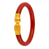 22K Gold Red Lac Pola Bangle With Spherical And Cylindrical Central Element For Women & Girls - 1 Piece