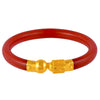 22K Gold Red Lac Pola Bangle With Spherical And Cylindrical Central Element For Women & Girls - 1 Piece