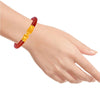 22K Gold Red Lac Pola Bangle With Spherical And Cylindrical Central Element For Women & Girls - 1 Piece