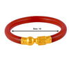 22K Gold Red Lac Pola Bangle With Spherical And Cylindrical Central Element For Women & Girls - 1 Piece